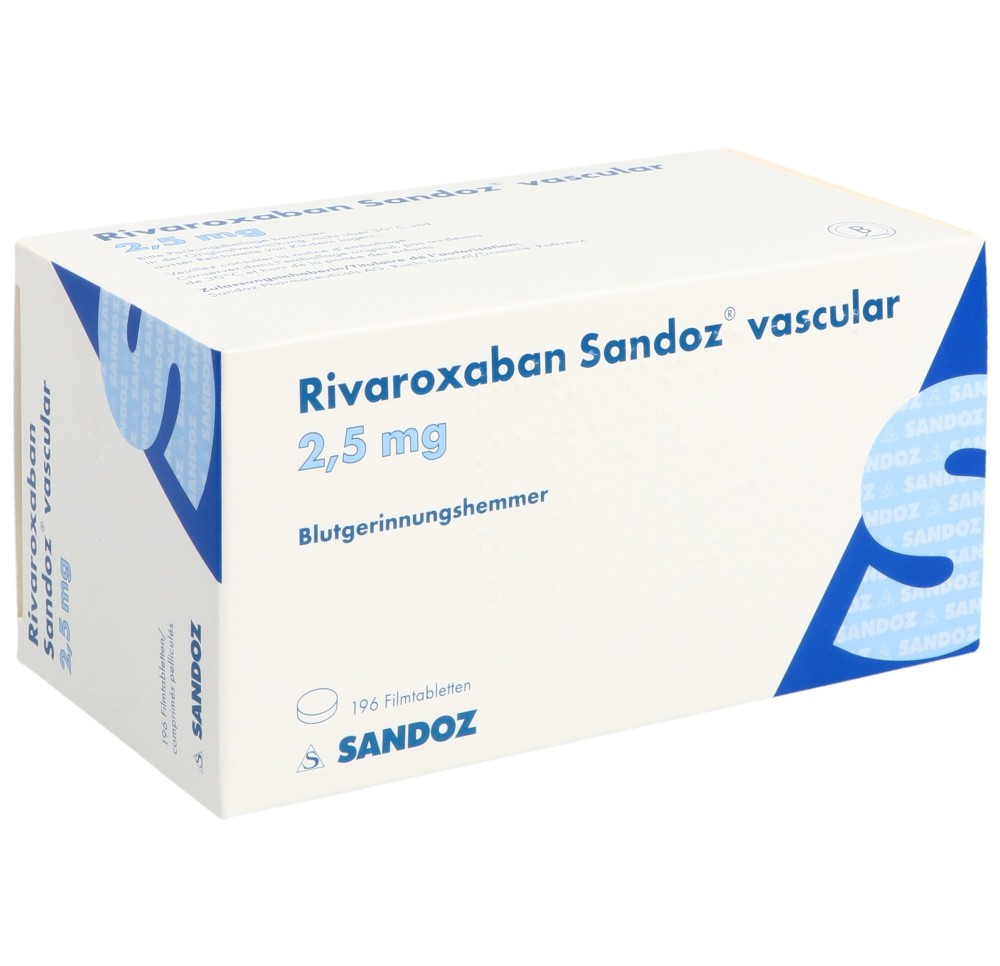 RIVAROXABAN Sandoz vasc cpr pell 2.5 mg 196 pce