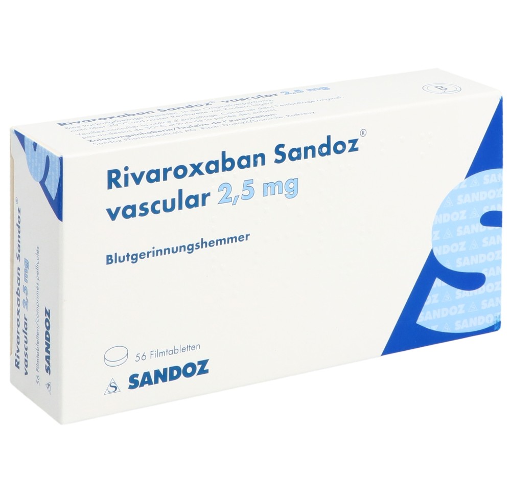 RIVAROXABAN Sandoz vasc cpr pell 2.5 mg 56 pce