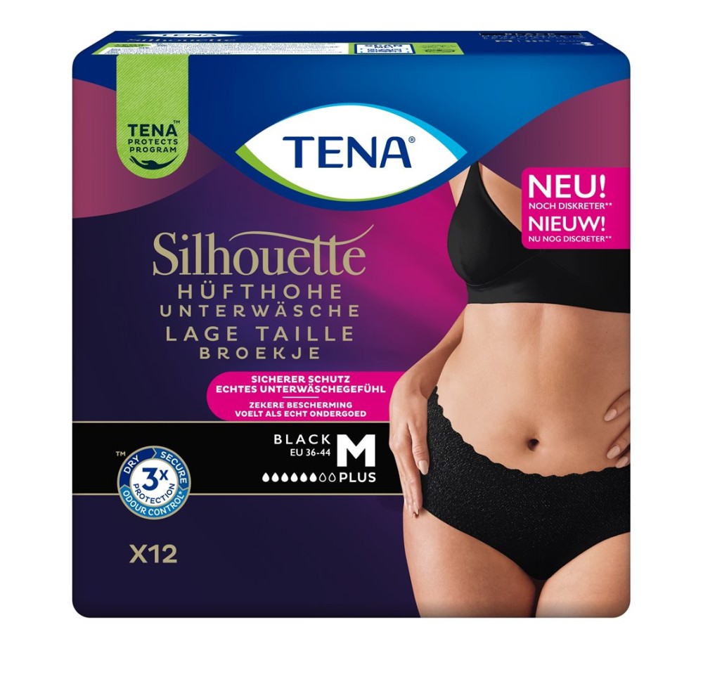 TENA Silhouette Plus M 75-100cm black 2 x 12 pce