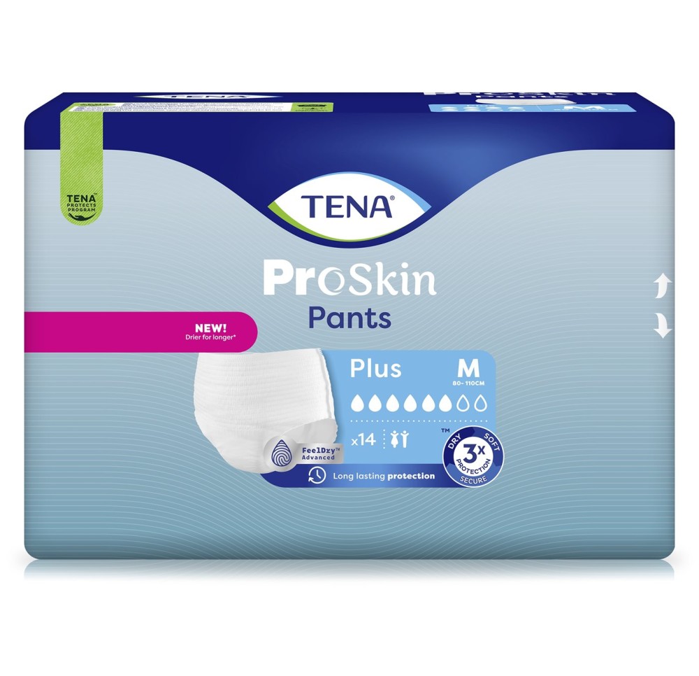 TENA Pants Plus M 80-110cm (nouv) 14 pce