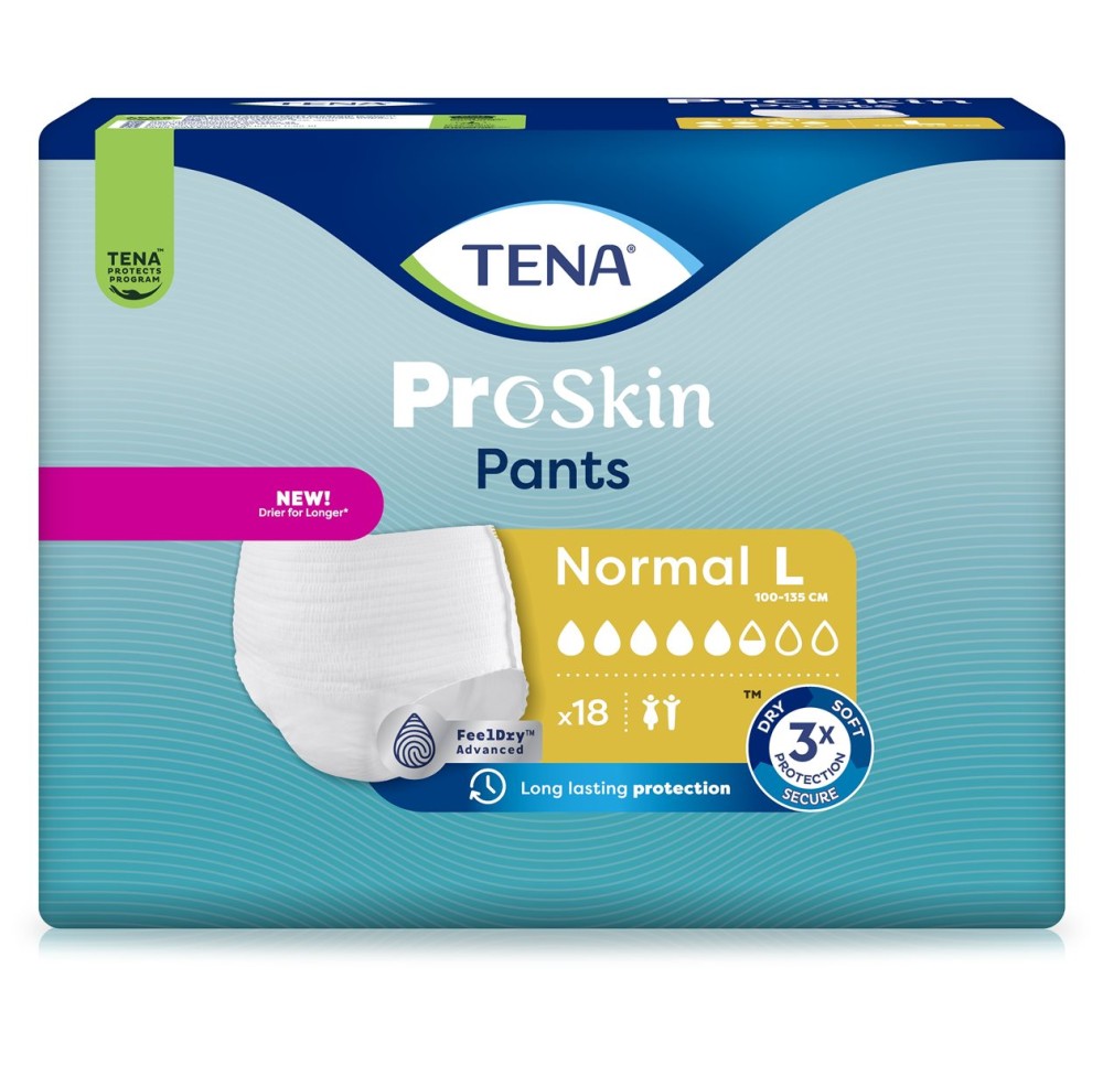 TENA Pants Normal L 100-135cm 4 x 18 pce