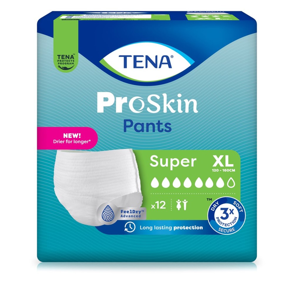TENA Pants Super XL 120-160cm 4 x 12 pce