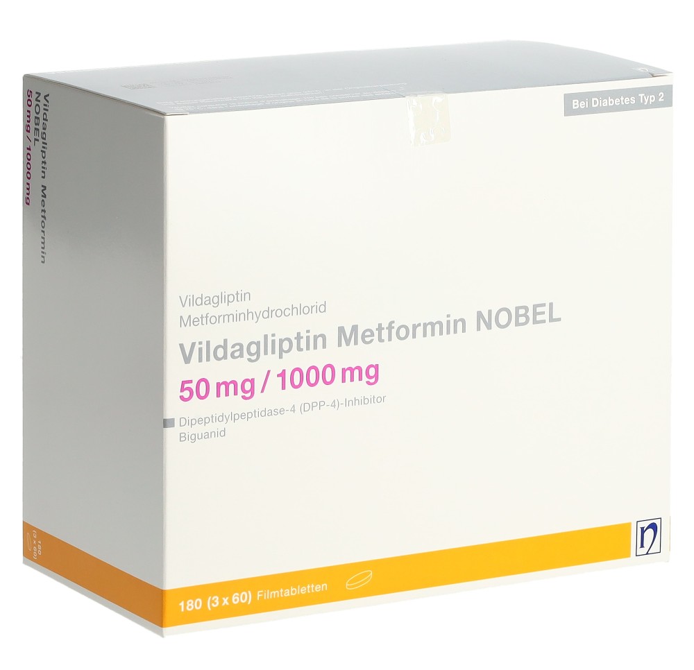 VILDAGLIPTIN Metformin NOBEL 50/1000 mg 180 pce