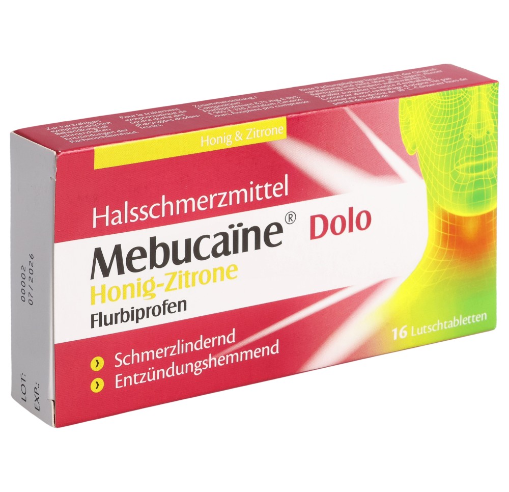MEBUCAÏNE Dolo cpr sucer 8.75 mg miel citr 16 pce