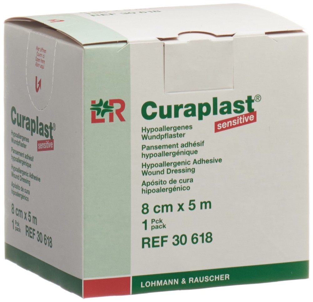 CURAPLAST pans adhésif 8cmx5m chair rouleau