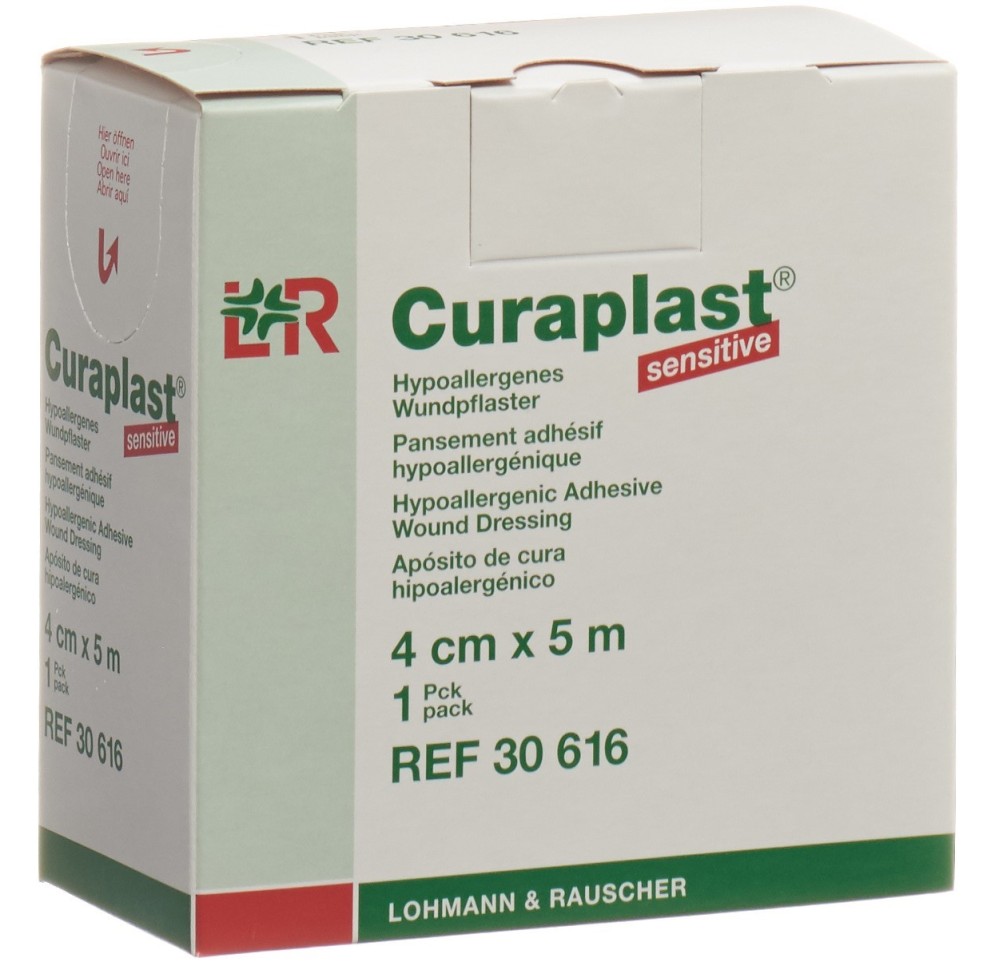 CURAPLAST pans adhésif 4cmx5m chair rouleau