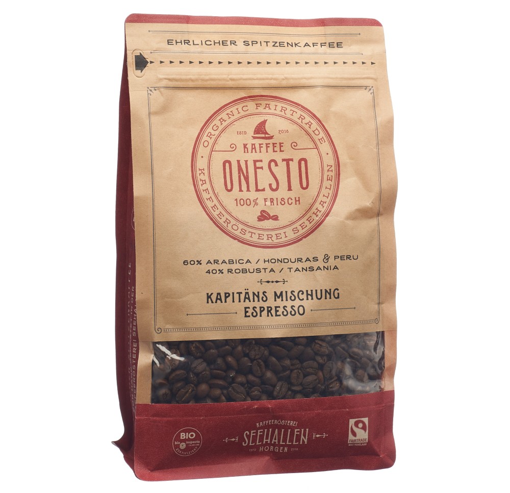ONESTO café en grains mélange kapitäns sach 500 g