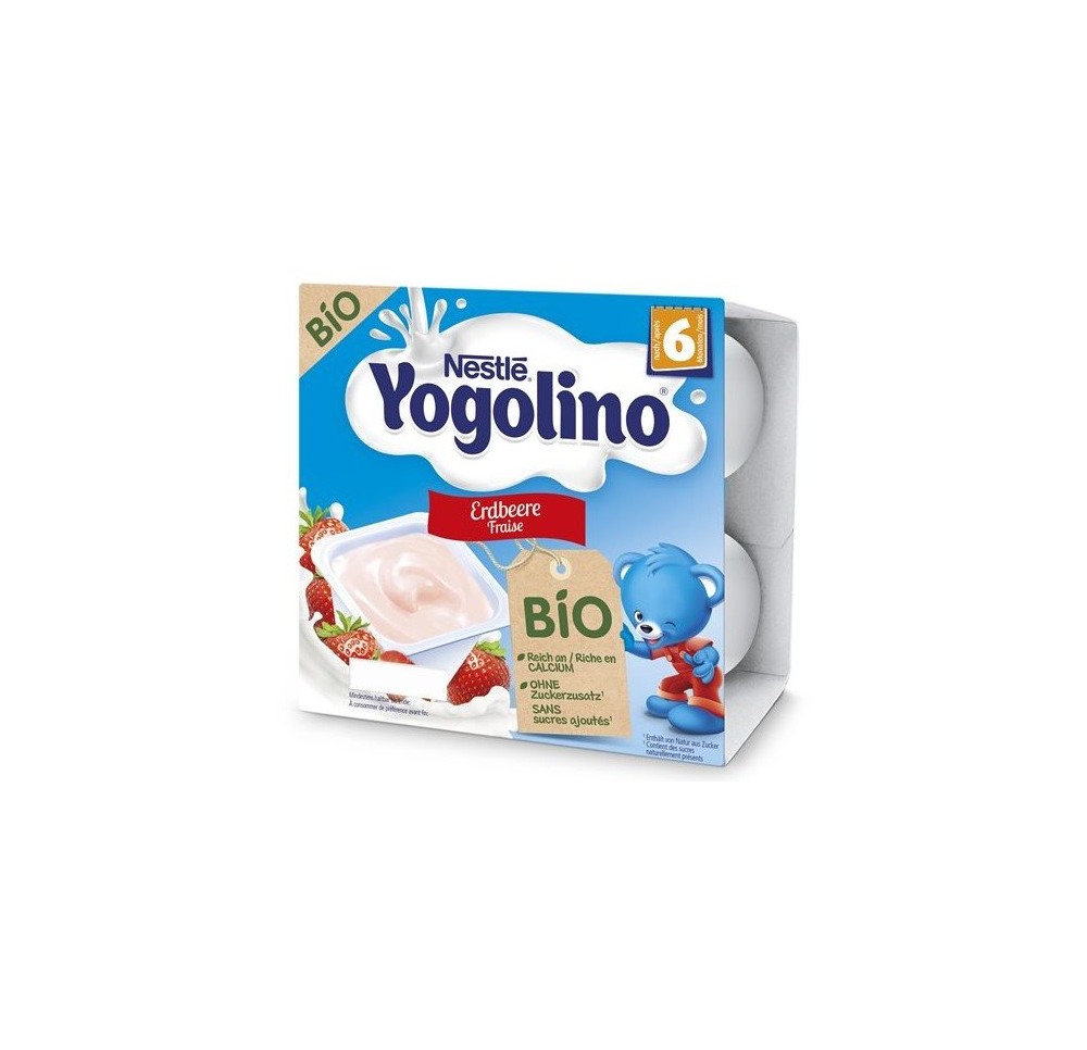 NESTLE Yogolino bio fraise 4 x 90 g