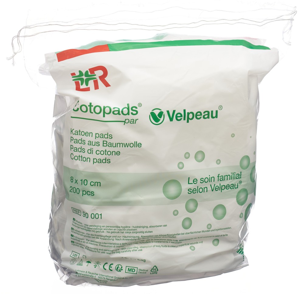 COTOPADS Velpeau 8x10cm sach 200 pce