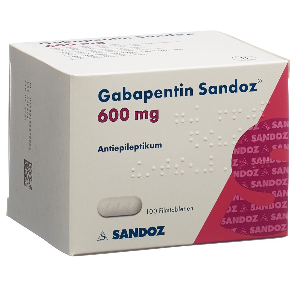 GABAPENTINE Sandoz cpr pell 600 mg 100 pce