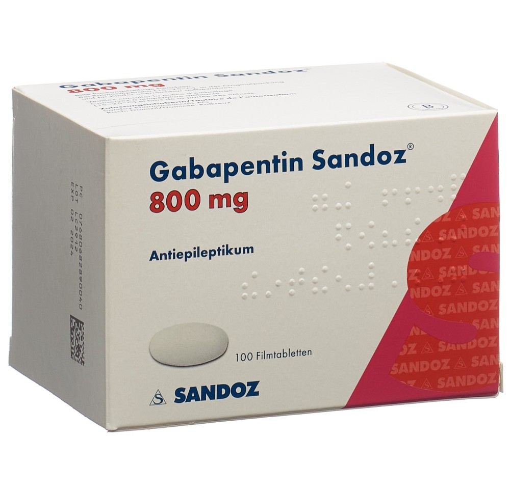 GABAPENTINE Sandoz cpr pell 800 mg 100 pce