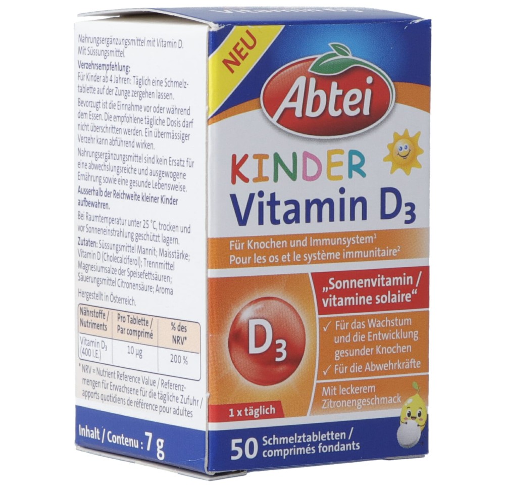 ABTEI Enfants vitamine D3 cpr orodisp 50 pce