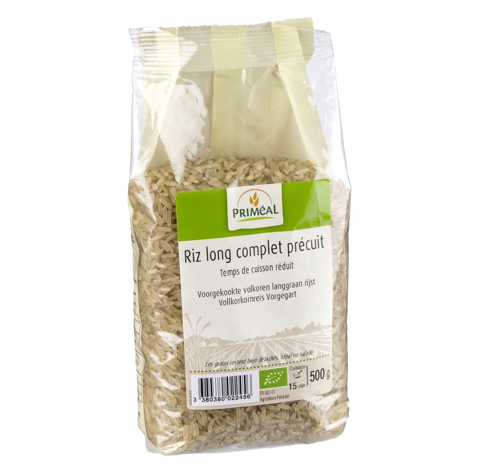 PRIMEAL Riz long complet précuit 500 g