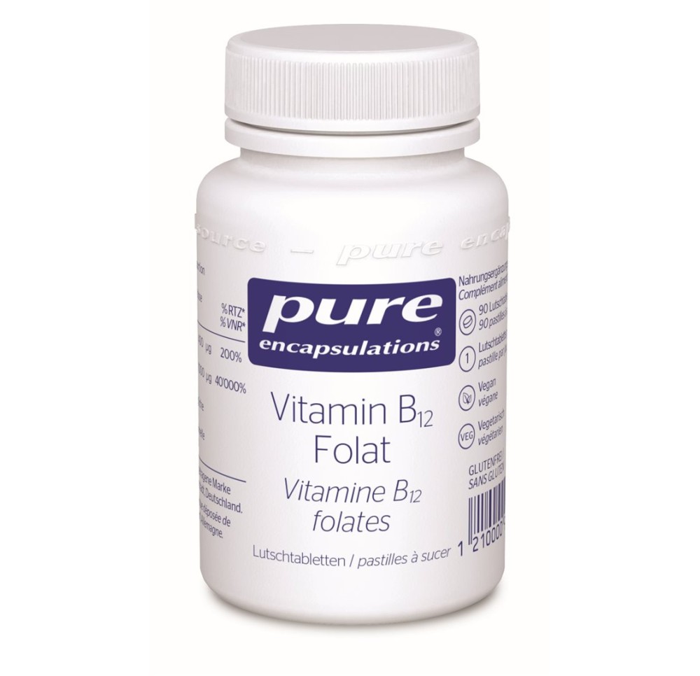PURE Vitamine B12 folates cpr sucer CH bte 90 pce