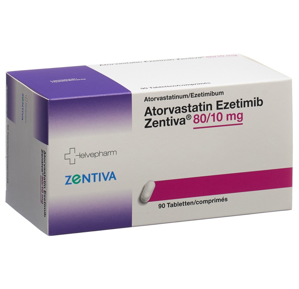 ATORVASTATIN Ezetimib Zentiva cpr 80/10mg 90 pce