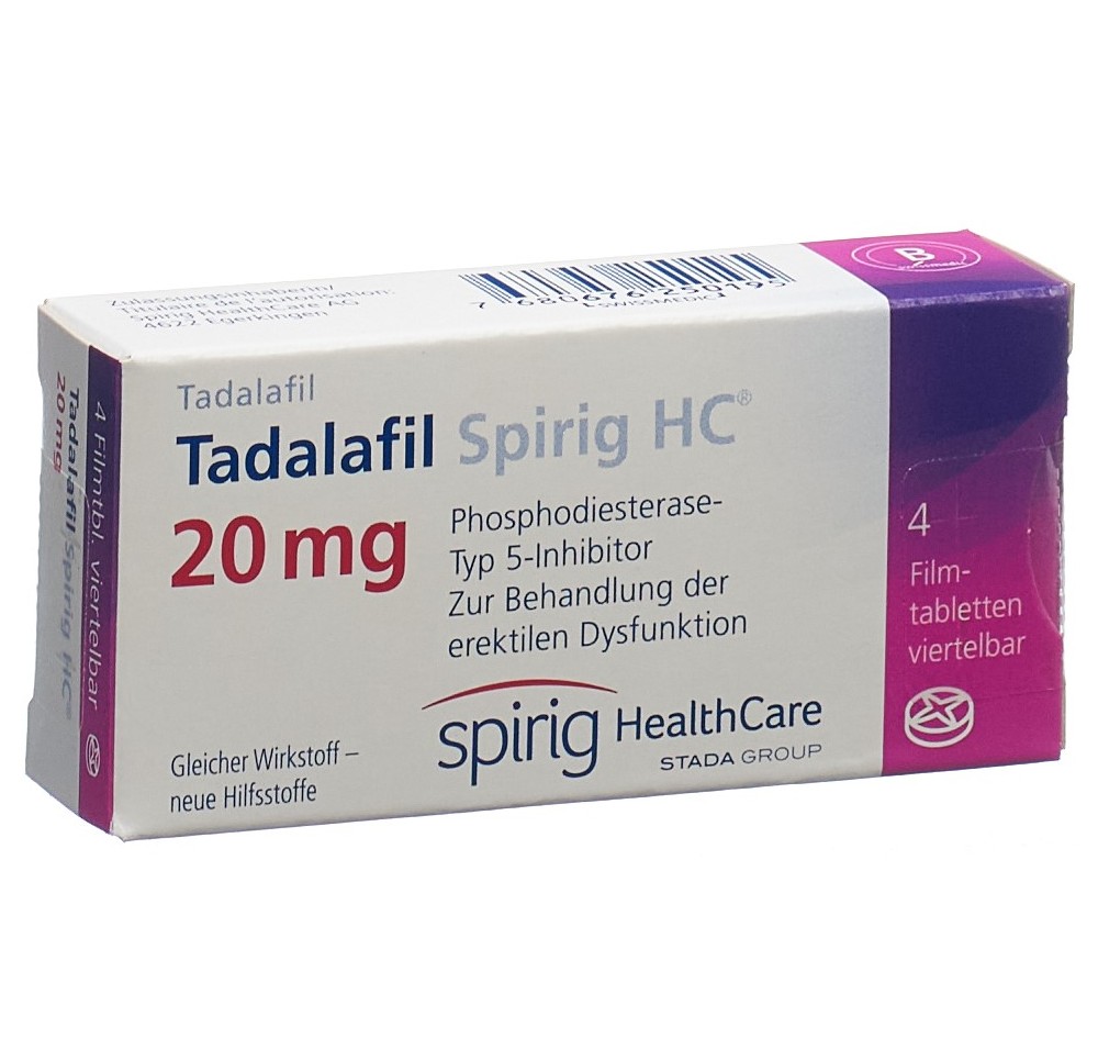 TADALAFIL Spirig HC cpr pell 20 mg 4 pce