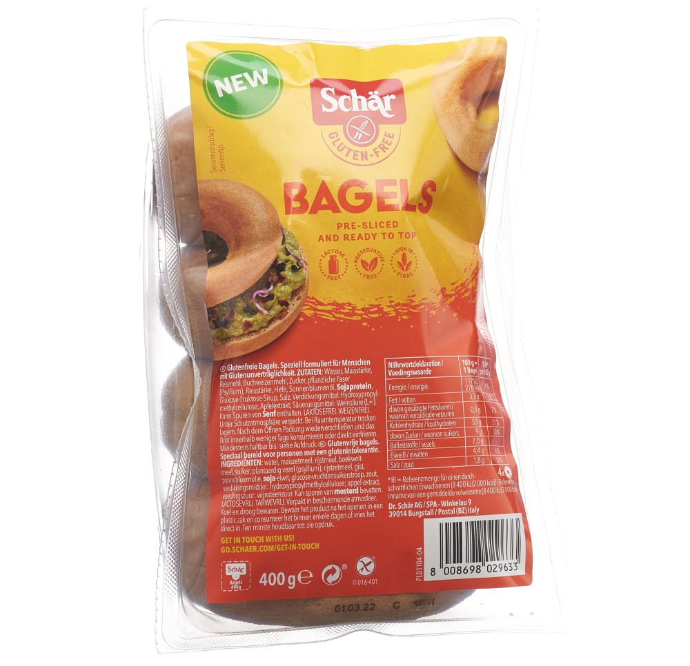 SCHÄR Bagels sans gluten 400 g