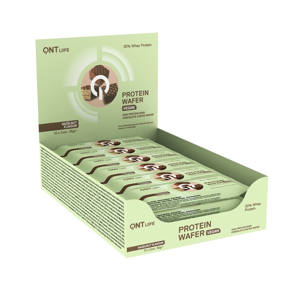 QNT Vegan Protein Wafer Hazelnut 12 x 35 g