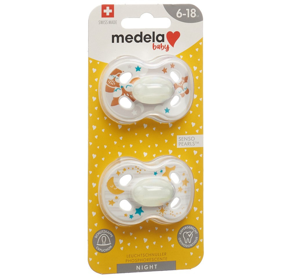 MEDELA Baby Sucette Night&Night 6-18 Animals 2 pce
