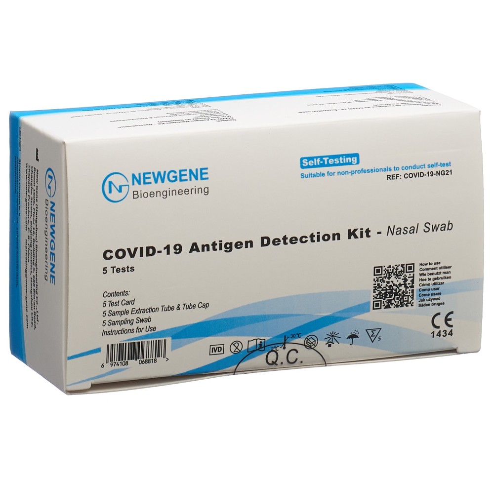 NEW GENE COVID-19 Ag Det Kit Nasal Swab 5 pce