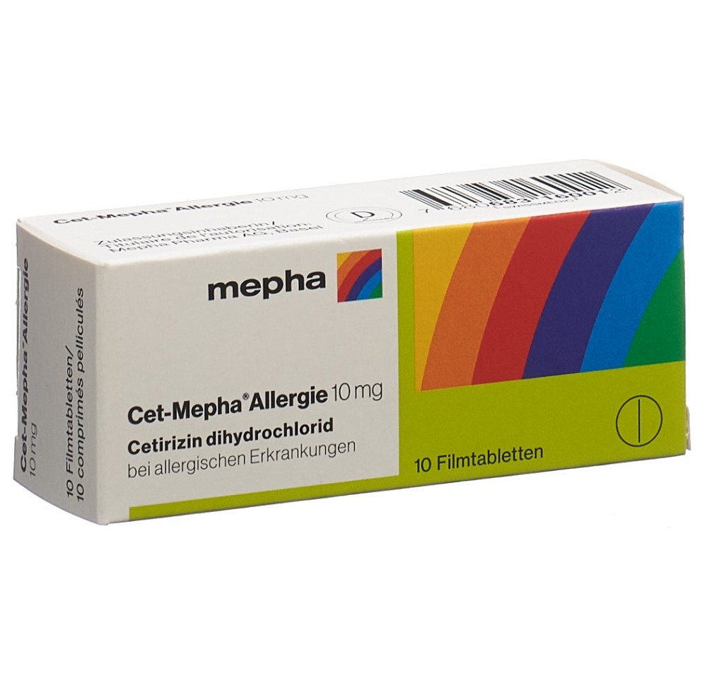 CET Mepha Allergie cpr pell 10 mg 10 pce