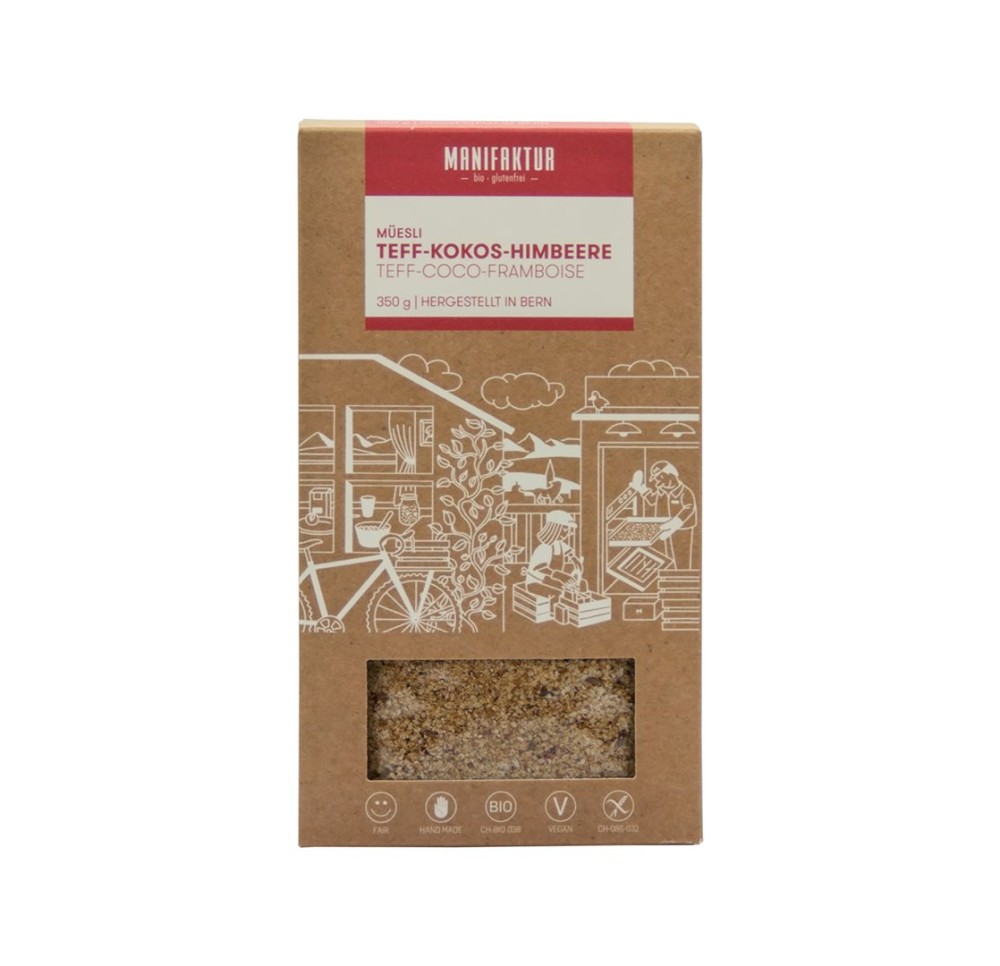 MANIFAKTUR Muesli teff-coco-framboise bio 350 g