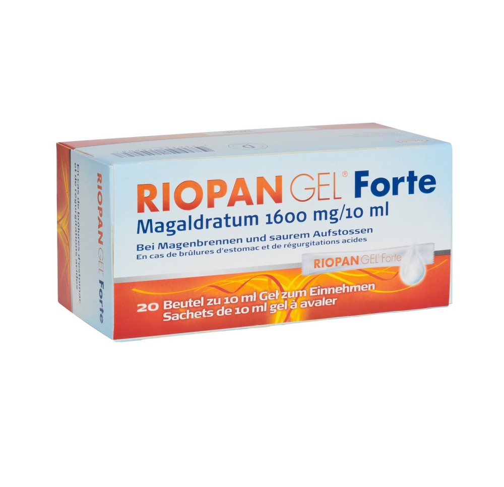 RIOPAN GEL Forte 1600 mg 20 sach 10 ml