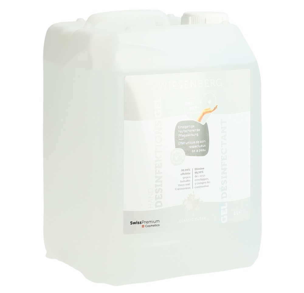 WIESENBERG Gel désinf mains Classic Clear 5 lt