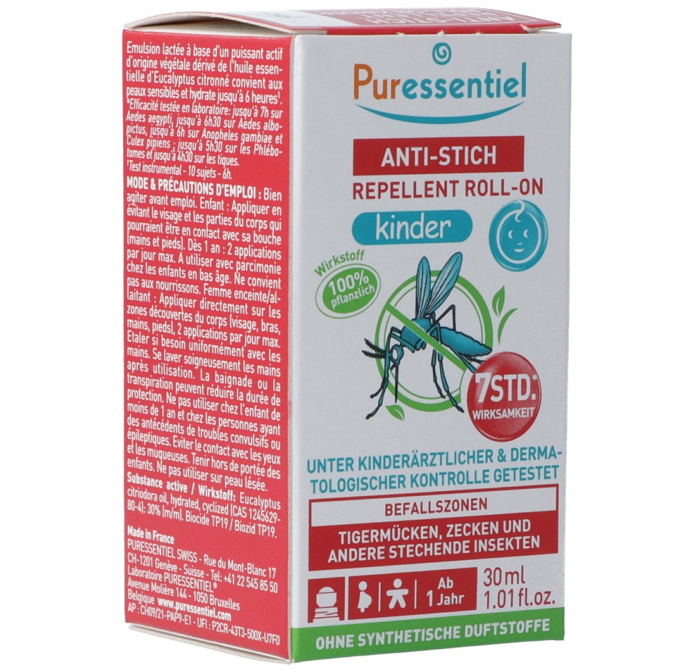 PURESSENTIEL roller répulsif anti-pique enf 30 ml