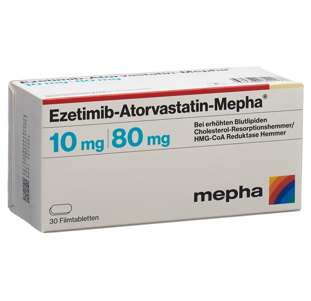 EZETIMIB Atorvast Mepha cpr pell 10mg/80mg 30 pce