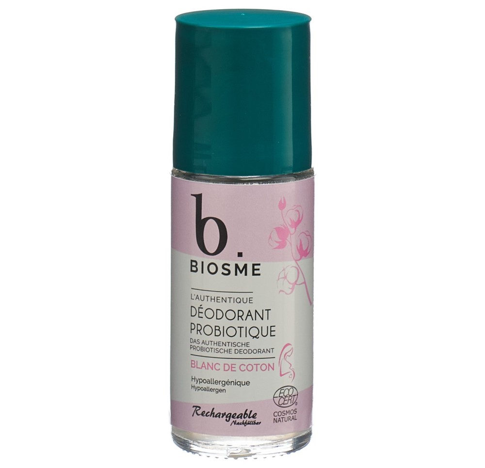 BIOSME déo probiotique roll-on Blanc coton 50 ml