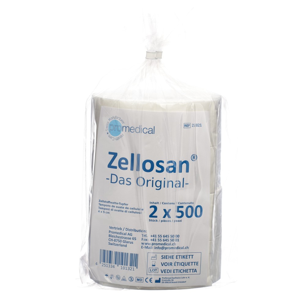 ZELLOSAN tampons cellulose 4x5cm n sté 2 x 500 pce
