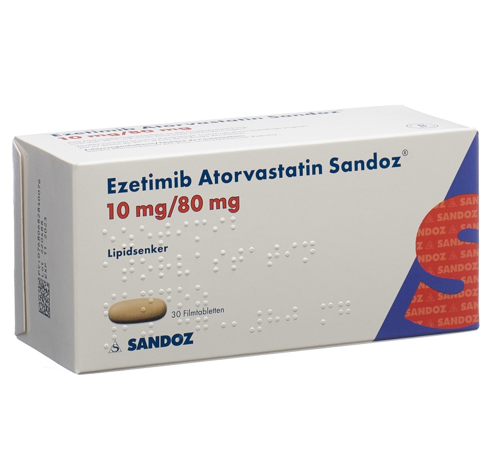 EZETIMIBE Atorvast Sandoz cpr pell 10/80mg 30 pce