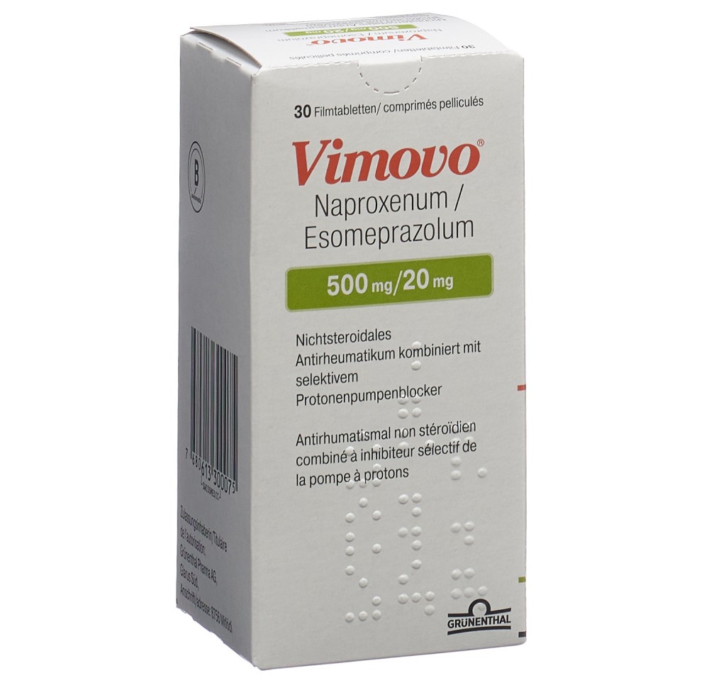 VIMOVO cpr pell 500mg/20mg bte 30 pce