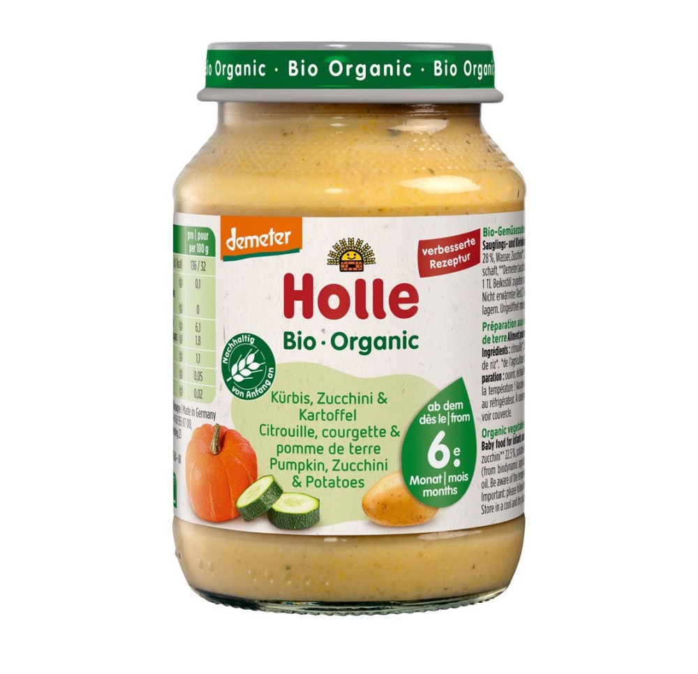 HOLLE citrouille courget pommes terre verre 190 g