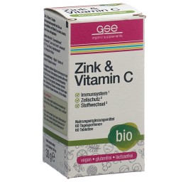 GSE Zinc+Vitamine C Complexe cpr bio verre 60 pce