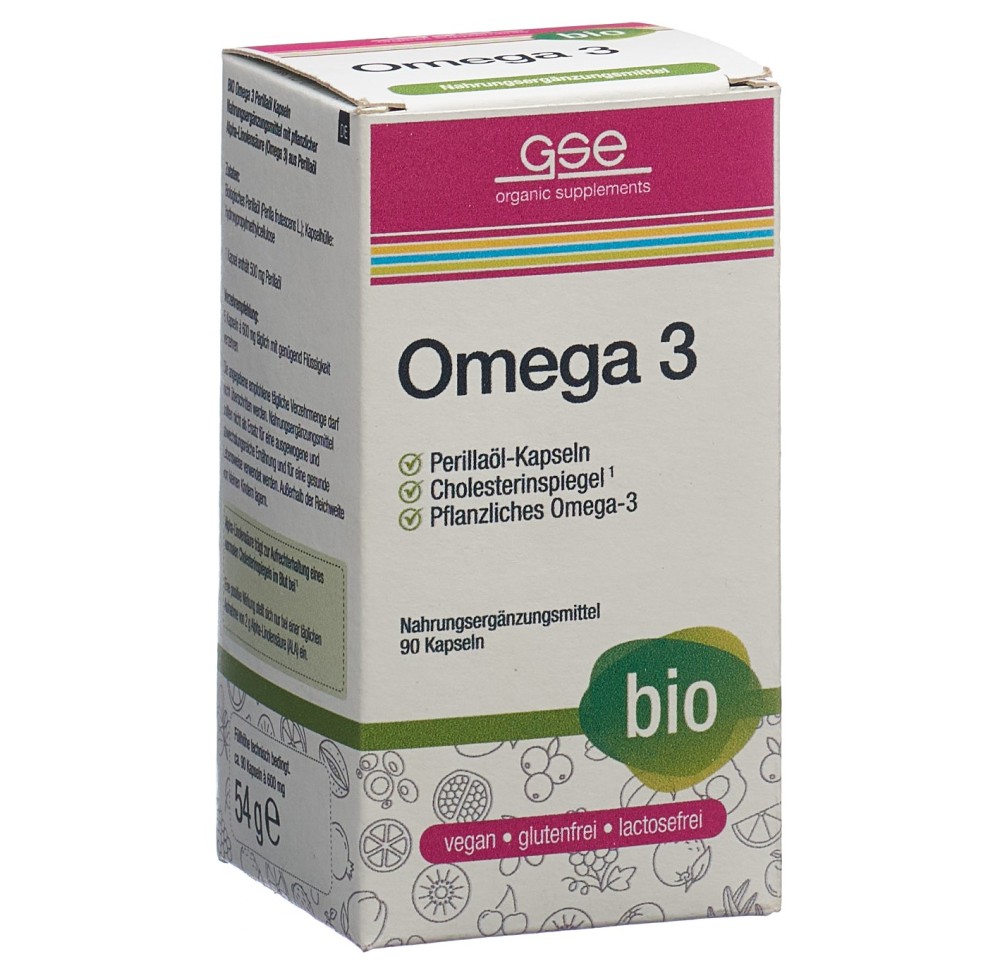 GSE Oméga 3 huile de périlla caps bio verre 90 pce