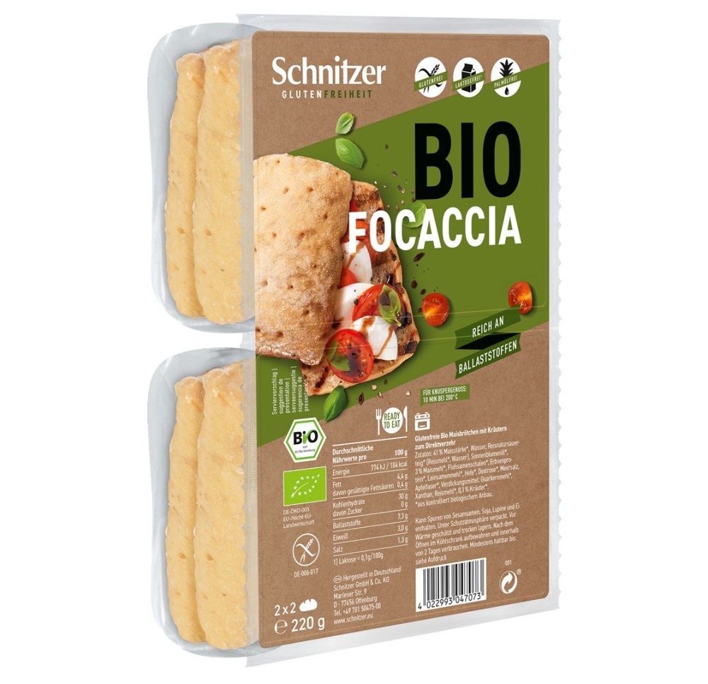SCHNITZER Bio focaccia sach 220 g