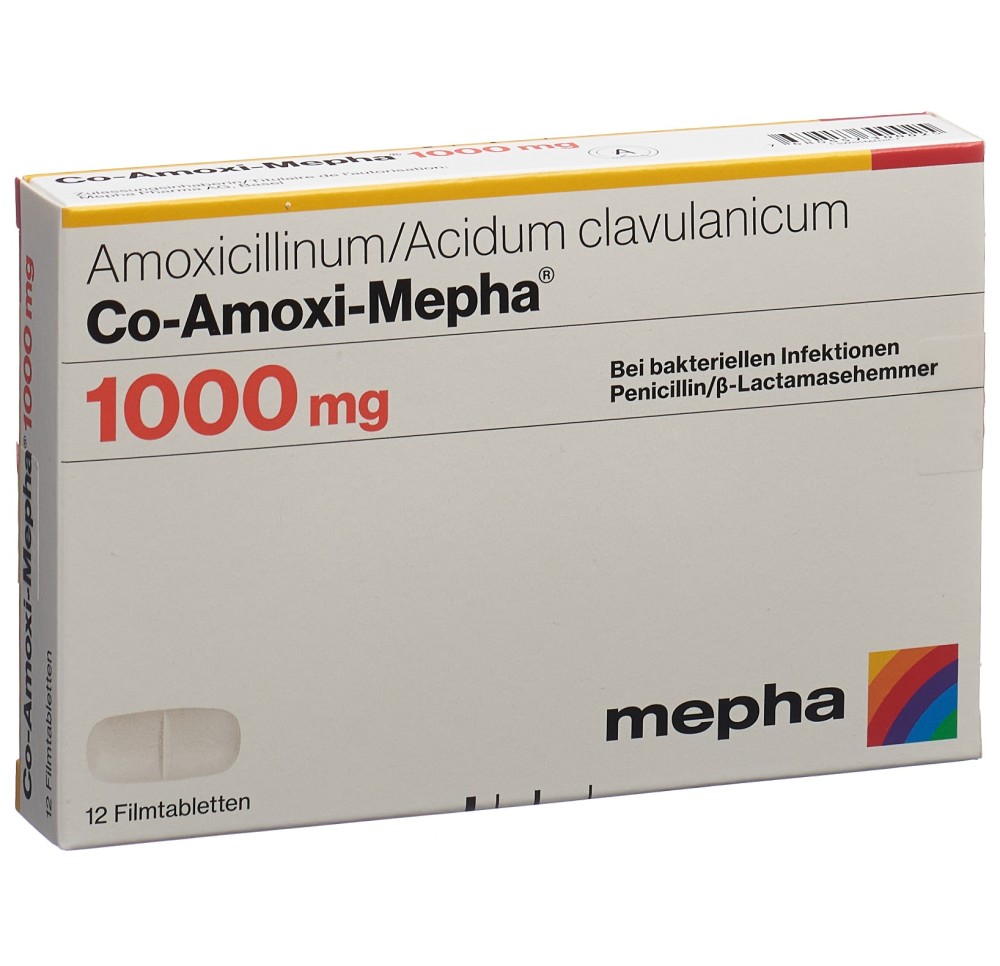 CO-AMOXI Mepha cpr pell 1000 mg 12 pce