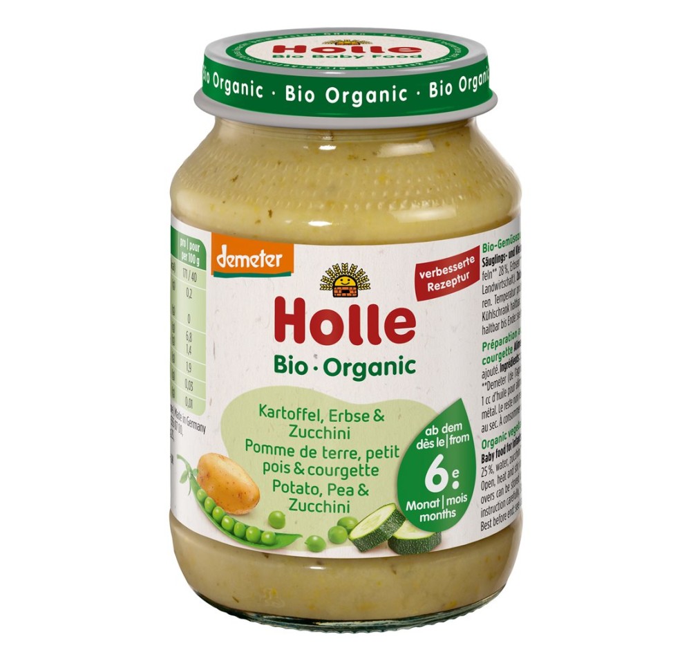 HOLLE pomme terre pet pois courgette verre 190 g