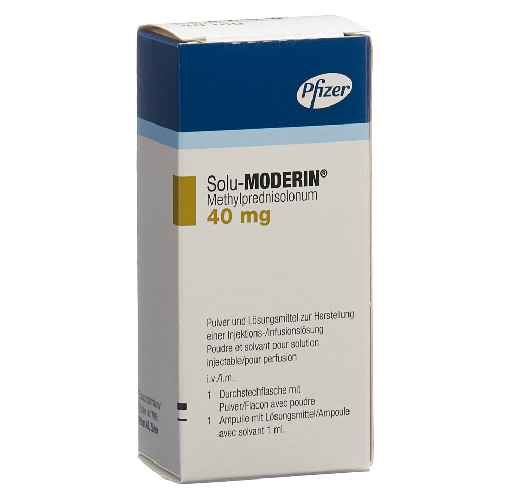 SOLU-MODERIN subst sèche 40 mg c Solv amp