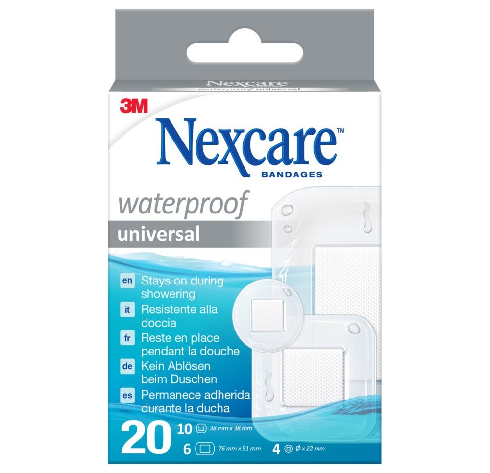 3M NEXCARE Waterproof univer pansem 3 taill 20 pce