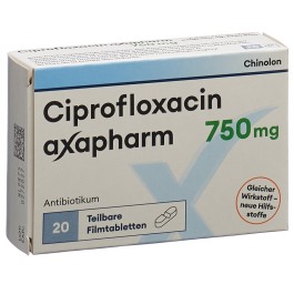 CIPROFLOXACINE axapharm cpr pell 750 mg 20 pce