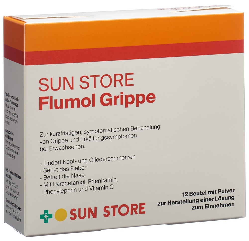SUN STORE Flumol Grippe pdr sach 12 pce