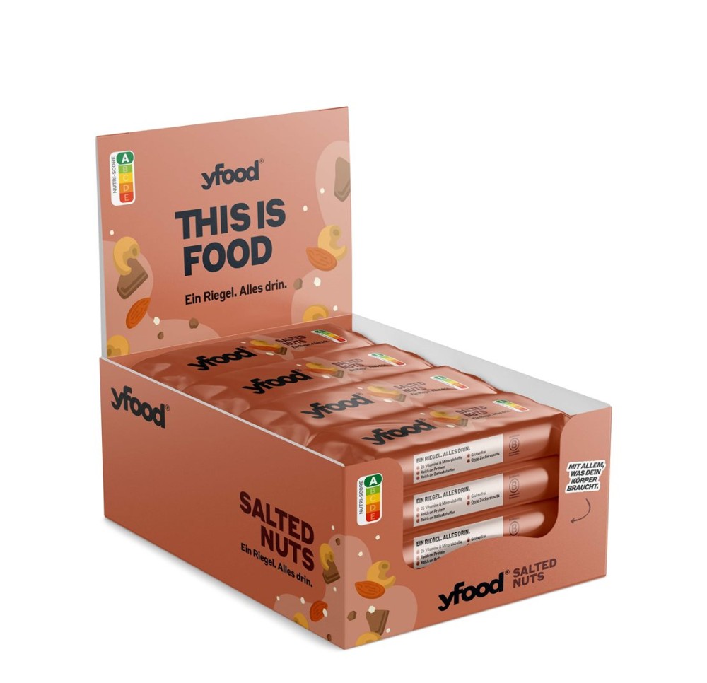 YFOOD hautes proté barre salé noix 12 x 60 g