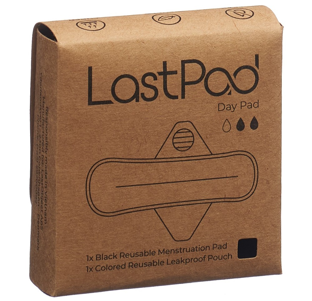 LASTPAD serviette hygiéniq réutilisable M noir