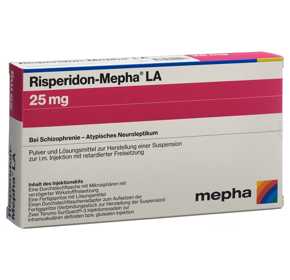RISPERIDON Mepha LA subst sèche 25 mg c solv