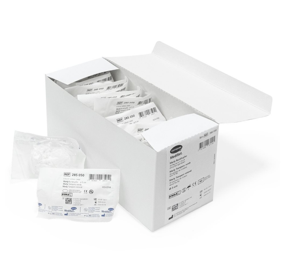 MEDISET tampons ronds 4cm stérile 30 sach 6 pce
