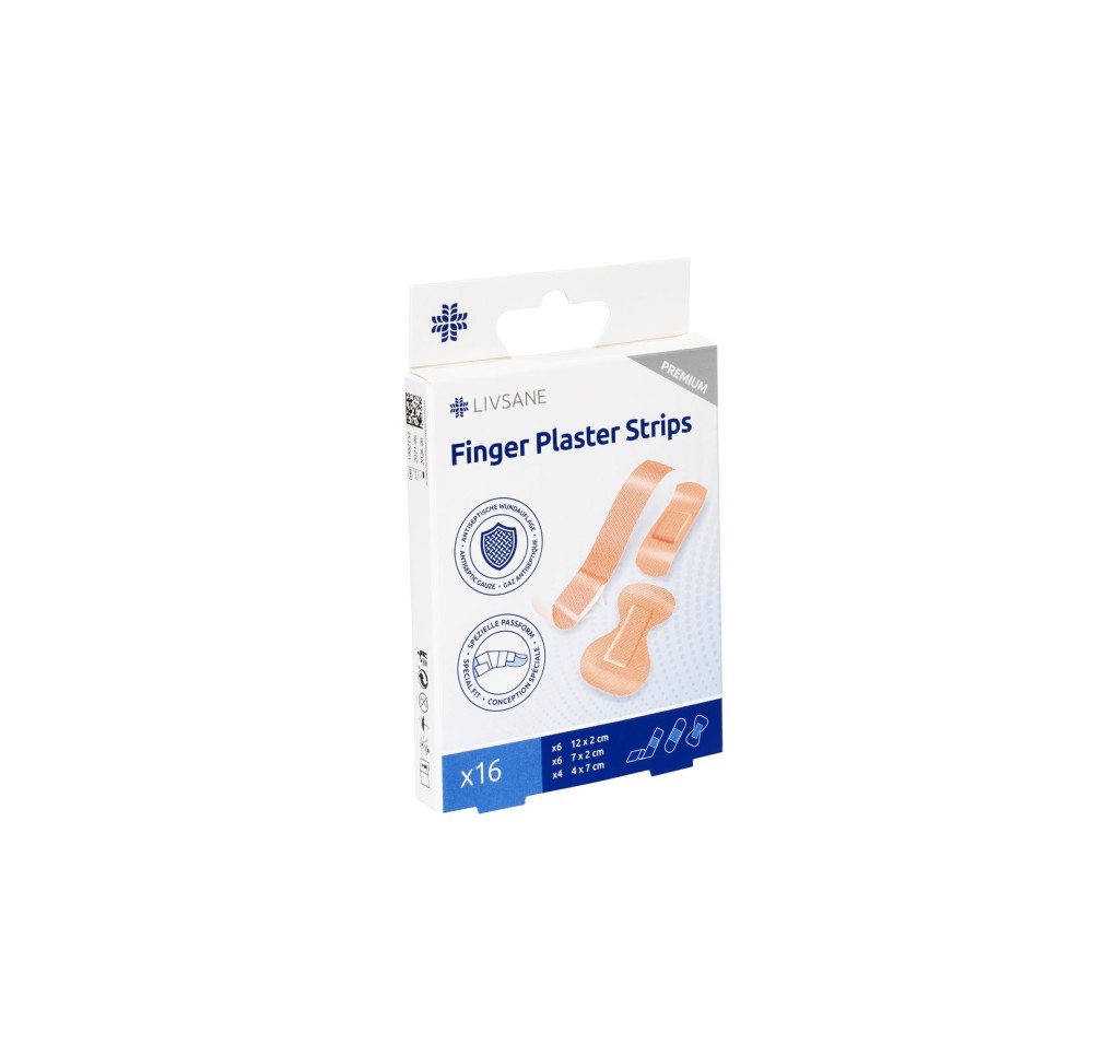 LIVSANE Premium bandelettes doigts 16 pce