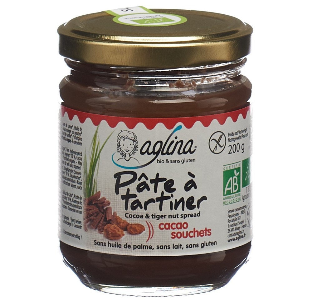 AGLINA pâte à tartiner cacao & souchets bio 200 g